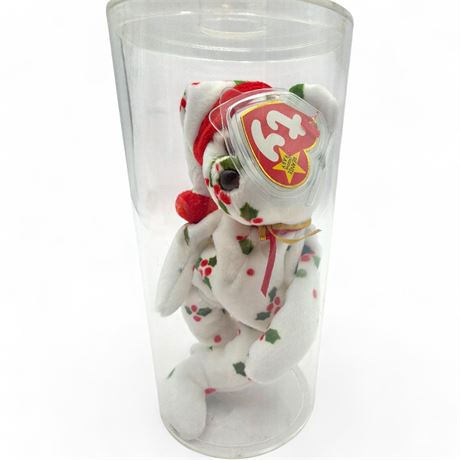 Ty Beanie Baby "1998 Holiday Teddy" with Display Case