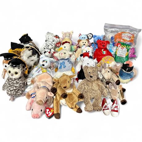 Ty Beanie Babies & Plush Mixed Lot (Approx. 25)
