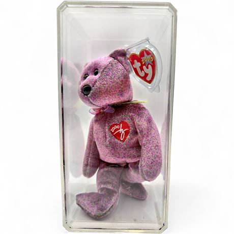 Ty Beanie Baby "2000 Signature Bear" with Acrylic Case