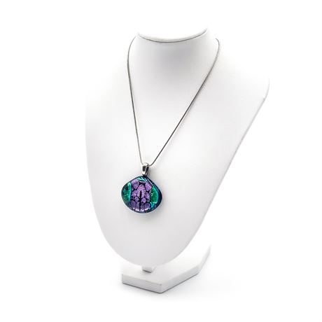 Dichroic Fused Glass Pendant Necklace