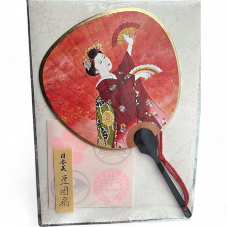 Peacock "Nihonbi" Mame Uchiwa Mini Fan Greeting Card