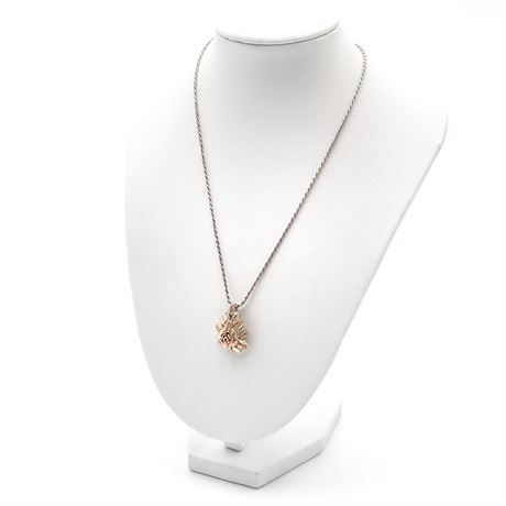 Black Hills Multi-Color Gold And Sterling Silver Floral Necklace