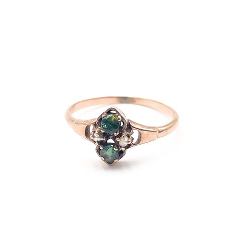 Victorian Emerald And Seed Pearl Ring