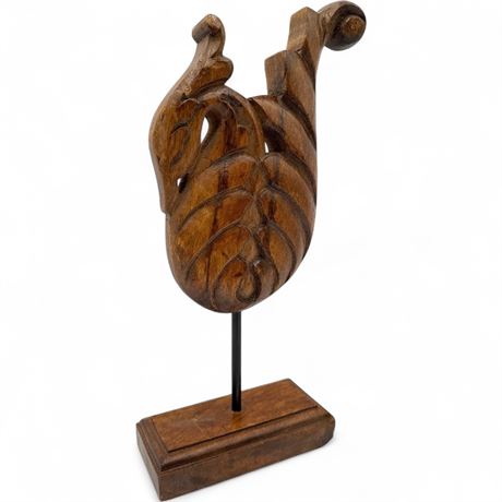 Balinese Suar Wood Swan Decor on Stand