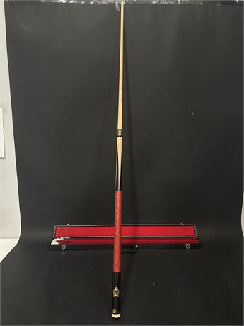Adam Brand 2-Piece Pool Cue With Red Leather And Case