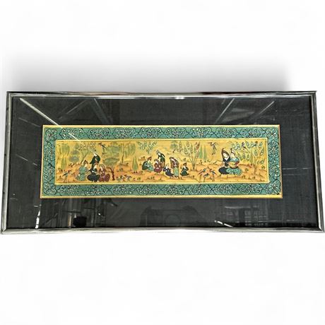 Todd Gallery Framed Persian-Style Miniature Court Scene