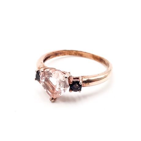 Rose Gold Promise Ring With Morganite And Spinel