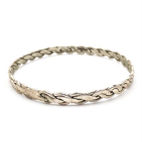 Sterling Silver Braided Bangle Bracelet