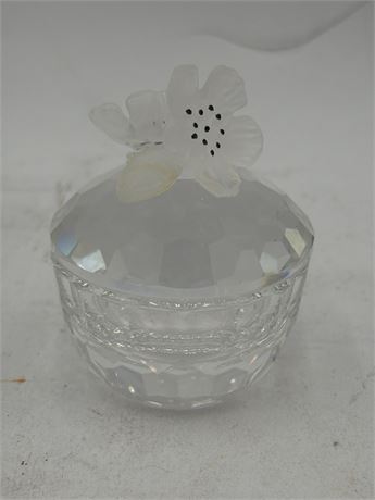 Swarovski Anemone Flowers Frosted Crystal Trinket Box