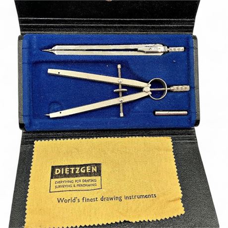 Vintage Dietzgen "Germany U.S. Zone" Pocket Drafting Compass Set in Case