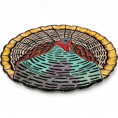 Hand-Painted Ceramic Turkey Platter