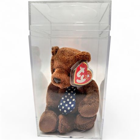Ty Beanie Baby "Hero The Father's Day Bear" In Case