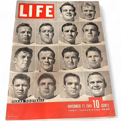 LIFE Magazine (November 17, 1941) - Texas Football Cover