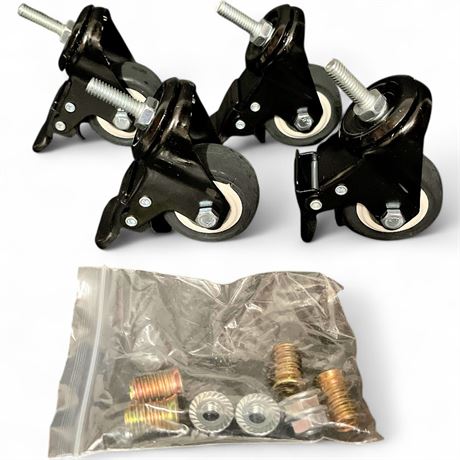Set Of Four New Swivel Stem Casters With Mounting Hardware