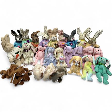 Ty Beanie Baby & Attic Treasures Bunny Plush Collection
