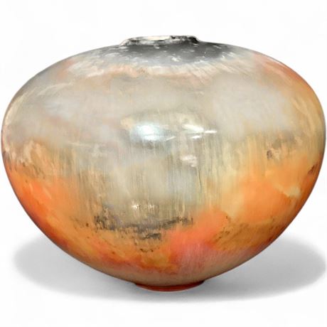 Scott Tubby Copper Matte Raku Studio Pottery Ovoid Vessel