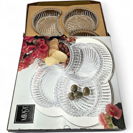 Mikasa Crystal Vision 4-Piece Relish/Dip Servers