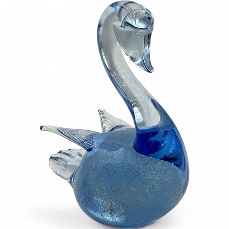 Hand-Blown Art Glass Swan