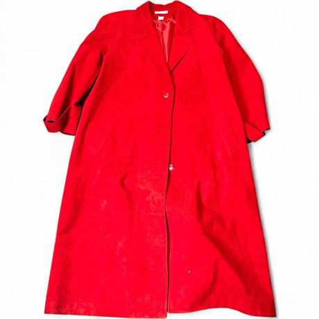 Vintage Red Ultrasuede Brand Coat Size 18