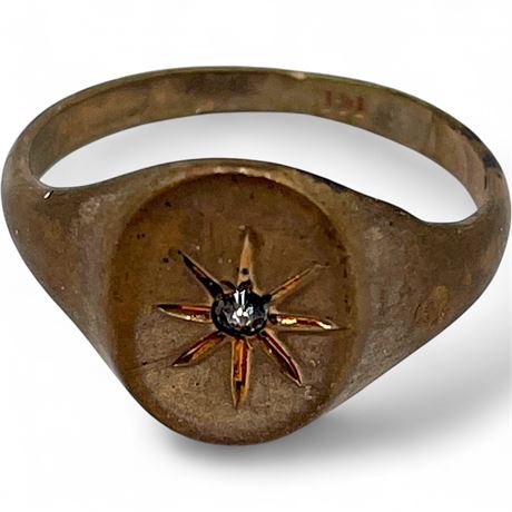 Antique Signet Ring With Starburst
