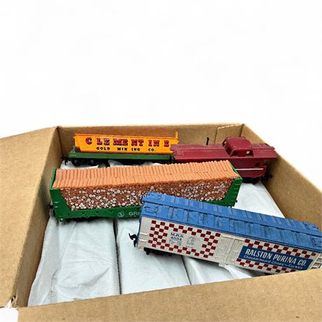 Collection Of Vintage Toy Trains And Figurines