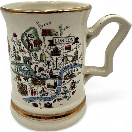 Vintage Prince William Ware England London Map Souvenir Mug (22k...
