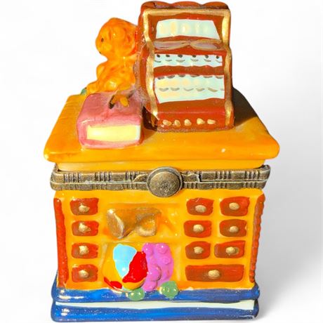 "Teddy Bear Chest Of Toys" Limoges Porcelain Trinket Box