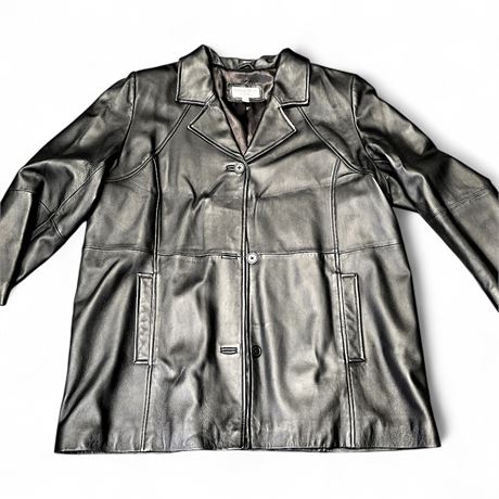 Charles Klein Woman Black Leather Jacket