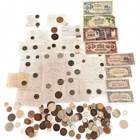 Mixed Vintage World Coin & Banknote Collection