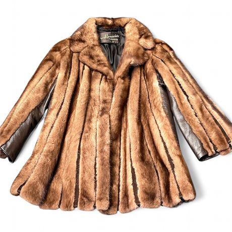 Vintage Willman's Mink Fur And Leather Panel Jacket