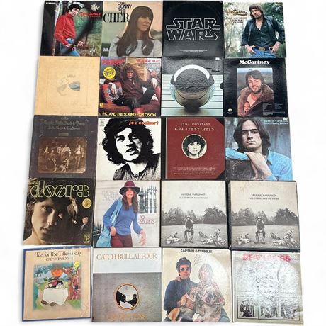 Classic Rock & Pop Vinyl LP Collection (20 Records incl. Doors, Beatles)