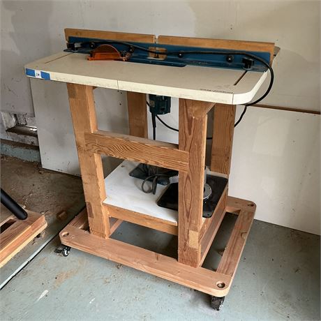 Bosch Router Base And Plunge Router Base With Table on Rolling Stand