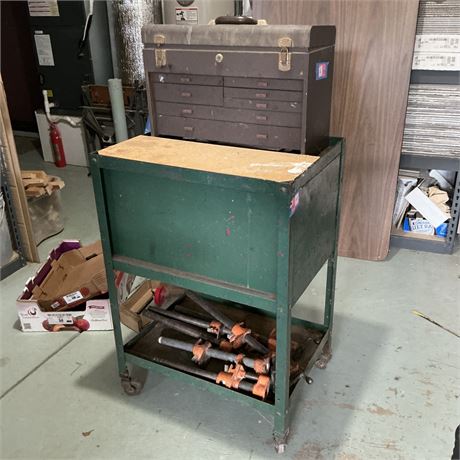 Kennedy 520 Machinist Tool Chest on Rolling Workbench