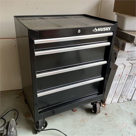 Husky 4-Drawer Rolling Tool Cabinet With Sanding Paper/Discs
