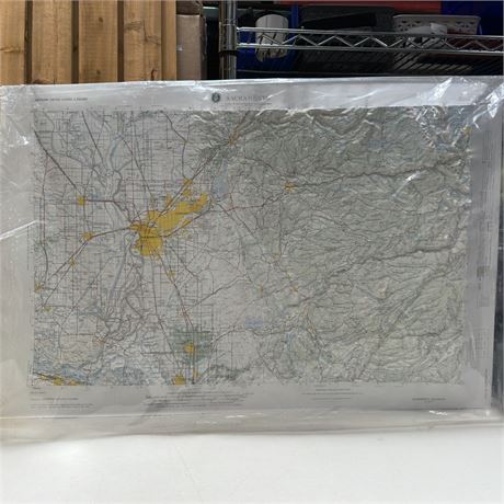 1970 Raised Relief Map of Sacramento by Hubbard