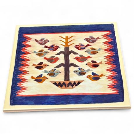 Mounted Navaho "Tree Of Life" Weaving