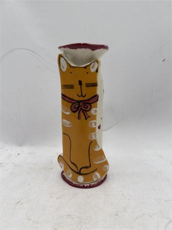 Hand-Painted Ceramic Cat-Shaped Candle Holder