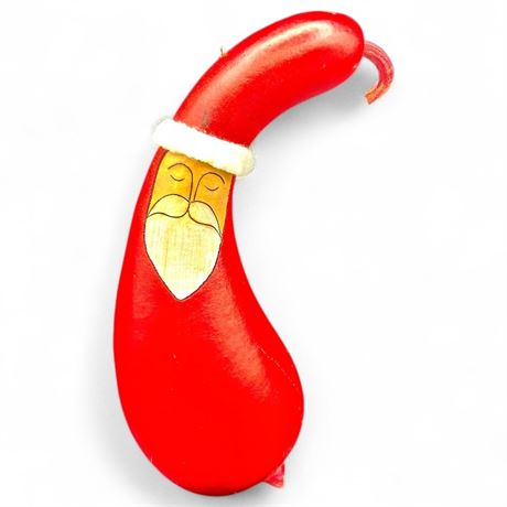 Handcrafted Painted Gourd Santa Claus Christmas Figurine