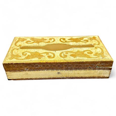 Italian Florentine Gilt Wood Tissue Box Cover