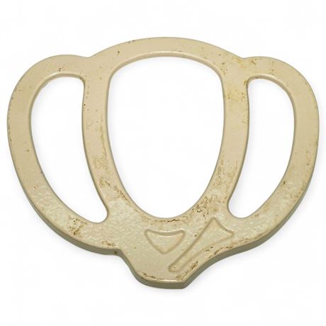 Vintage Cast Iron Enamel Ivory Pumpkin Trivet
