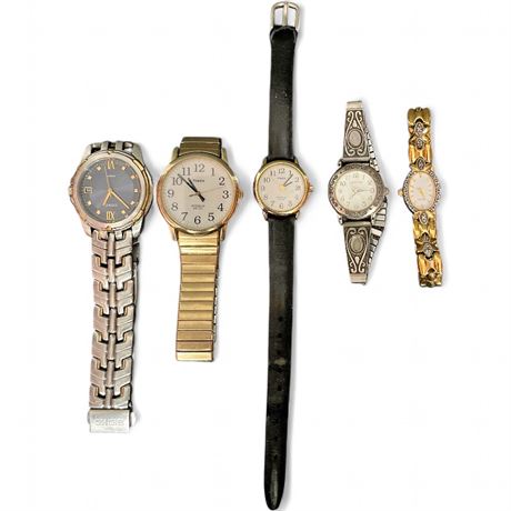 Women's Wristwatch Lot of 5 - Seiko 7N42, Timex Indiglo, Geneva