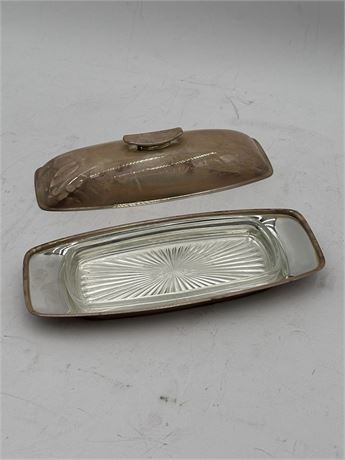 Vintage Gorham Silver-Plated Butter Dish YC775
