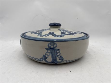 Louisville Stoneware Nautical Theme Covered Dish
