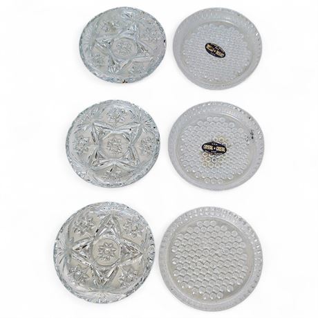 Set of 6 Vintage Crystal Cut Glass Candy Dishes