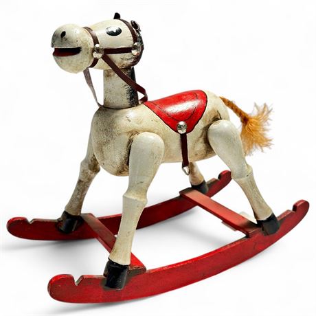 1979 Enesco Wooden Musical Rocking Horse