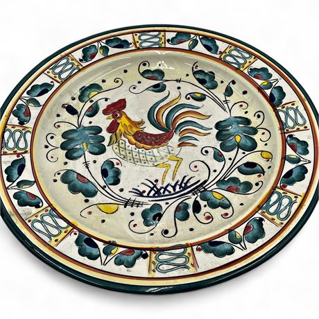 "Italian Rooster" Ceramic Plate Hand Painted Design