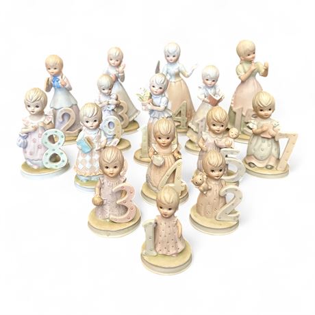 Lefton Christopher Collection Birthday Girl Figurines Set of 15