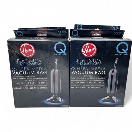 Group of four Hoover Platinum Type Q HEPA Media Vacuum Bags