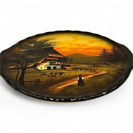 Schramberg SMF Majolika German Ceramic Wall Plaque Handpainted