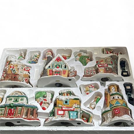 Traditions Santa's Village Nineteen-Piece Hand-Painted Porcelain Set